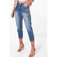 lucia embroidered mom jean blue