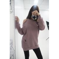 lucinda distressed cold shoulder sweatshirt