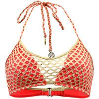 Luli Fama Coral and Gold Bra Swimsuit Starfish Wishes women\'s Mix & match swimwear in orange
