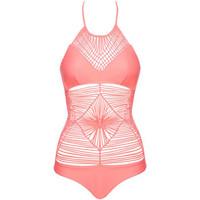 Luli Fama 1 Piece Pink Swimsuit Heart of a Hippie women\'s Swimsuits in pink