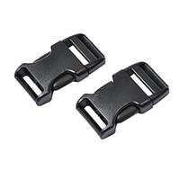 Luggage Strap Belt Clip Plastic Side Release Buckles 20mm - Black (2-Pieces Pack)