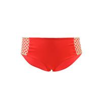 Luli Fama Coral and Gold High-waisted Swimsuit Panties Gold Fire