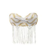 Luli Fama White Bandeau Swimsuit Buena Onda