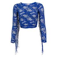 Luli Fama Blue Long Sleeves Top Wanted and Wild