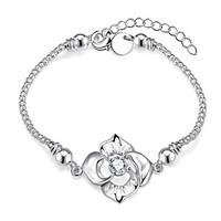 lureme romantic big flower with zircon snake chain bracelet for women  ...