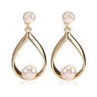 lureme pearl geometric drop earrings jewelry unique design euramerican ...