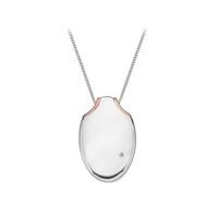 Lunar Oval Pendant Rose Gold Plated Accents