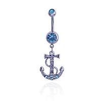 luremefashion 316l surgical titanium steel crystals anchor pendant nav ...