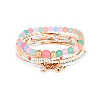 lureme womens bohemian beads crystal charms multi strand textured brac ...