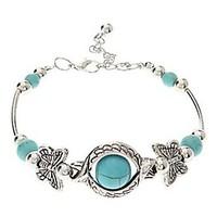 Lureme Vintage Bohemian Style Butterfly Turquoise Bracelet