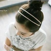 lureme korea style beautiful silk knitting double headbandrandom color