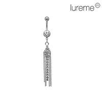 LuremeSilver Plated Stainless Steel Zircon Tassel Navel/Ear Piercing