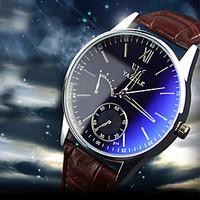 luxury brand fashion faux leather blue ray glass men watch 2015 quartz ...