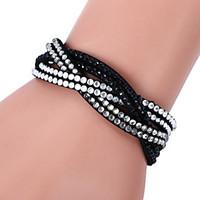 luremefashion woven leather womens crystal bracelets jewelry christmas ...