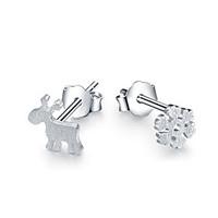 Lureme Korean Fashion 925 Sterling Silver Fawn Snowflake Hypoallergenic Earrings