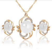 Lucky Doll Women Cute / Party Silver Plated / Alloy / Rhinestone / Imitation Pearl Necklace / Earrings Jewelry Sets
