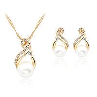 lucky doll alloy imitation pearl rhinestone rose gold plated jewelry s ...