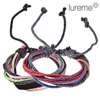 LuremeGenuine Leather Braided Cord Bracelet (Random Color)