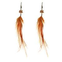 lureme Drop Earrings Jewelry Geometric Inlaid Sexy Punk Hip-Hop Carved Elegant Feather Alloy Geometric Wings / Feather Jewelry ForParty Birthday