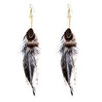 lureme Drop Earrings Jewelry Tattoo Style Punk Multi-ways Wear Statement Jewelry Africa Classic Feather Geometric Wings / Feather Jewelry For
