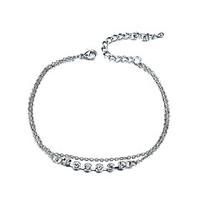 Lureme Sexy Jewelry Metal Silver Plated with Cubic Zirconia Anklet Foot Jewelry