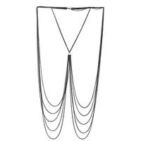 Lureme Sexy Gold Tone Bikini Beach Crossover Harness Necklace Waist Belly Body Chain Jewelry
