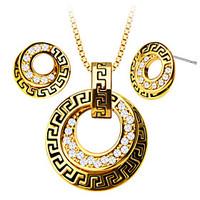 Luxury New 18K Gold Plated Rhinestone Trendy Women Party Jewelry Gift Sale Necklace Earrings Jewelry Sets S20094