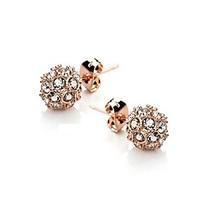 Lucky Ball Crystal 18K Rose Gold Plated Earrings Jewelry Made with Austrian Crystal