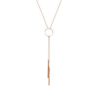 Lucky Doll Women\'s Lariat Y Necklaces Rhinestone Chrome Rose Gold Plated Unique Design Dangling Style Jewelry ForBirthday Gift Daily Office Career