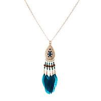 lureme Women\'s Pendant Necklaces Jewelry Animal Shape Feather Unique Design Dangling Style Cute Style Movie Jewelry Handmade Bohemian Jewelry For