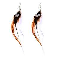 lureme Drop Earrings Jewelry Basic Unique Design Punk Stretch Luxury Feather Alloy Geometric Wings / Feather Jewelry ForParty