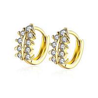 lureme Fine Jewelry 18K Gold Fashion Charms Zircon Diamond Earrings