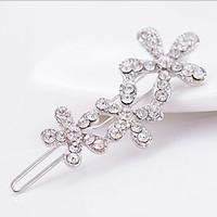 Lucky Doll Diamonade Zirconia Flower Leaf Long Brooch