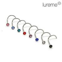 LuremeSilver Plated Stainless Steel Zircon Navel/Ear Piercing(Assorted Color)