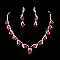 Lucky Doll Women\'s All Matching 925 Silver Plated Crystal Zirconia Tassel Long Necklace Earrings Jewelry Sets
