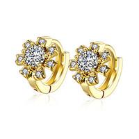 lureme Fine Jewelry 18K Gold Fashion Charms Zircon Diamond Earrings