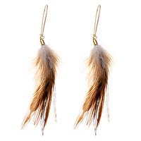 lureme Drop Earrings Jewelry Natural Friendship Sexy Crossover Multi-ways Wear Africa Feather Alloy Geometric Wings / Feather Jewelry ForParty