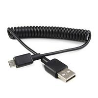LWM Micro USB Male to USB 2.0 Male Spring Cable 3Ft