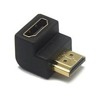 LWM HDMI Connector Gold Plated Male to Female Coupler 90 Degree Right Angle