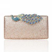 L.west Women Elegant High-grade The Peacock Flowers Diamonds Evening Bag