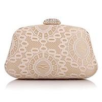 L.WEST Woman Fashion Diamonds Lace Evening Bag