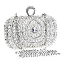 L.WEST Women\'s Handmade High-grade Pearl Diamonds Party/Evening Bag