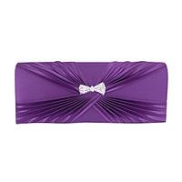 L.WEST Women\'s Handmade Fold Satin Diamonds Bowknot Evening Bag