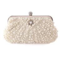 lwest womens eventparty wedding evening bag pearl diamonds delicate ha ...