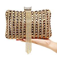 L.WEST Women\'s The Elegant Luxury Handmade Diamonds The Tassel Evening Bag