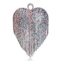 L.west Women Personality Heart-shaped Tassel Evening Bag