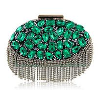 L.WEST Woman Fashion Diamonds Tassel Evening Bag