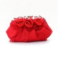 L.WEST Women\'s fashion silk flower dinner bag