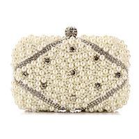 L.WEST Woman Fashion Artificial Pearls Oxidation Of Zircon Evening Bag