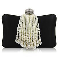 L.WEST Woman Fashion Luxury High-grade Imitation Pearl Tassel Evening Bag